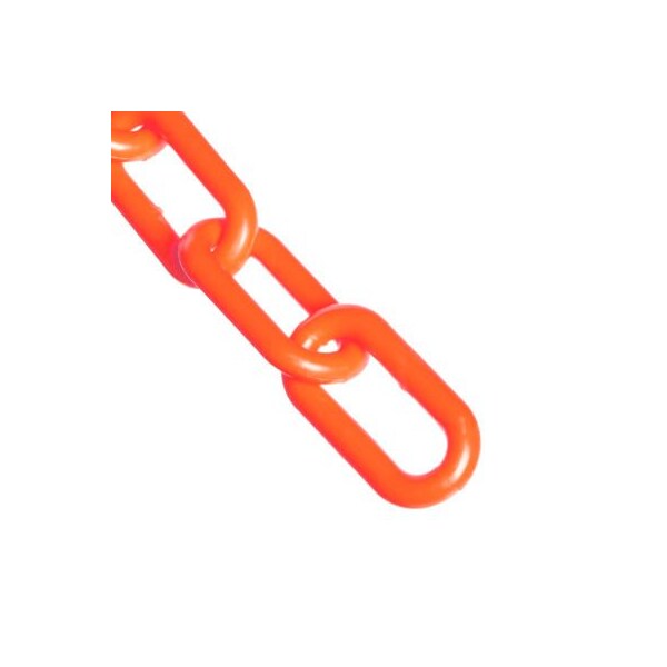 Gec Mr. Chain Plastic Chain, 3/4in Link, 25'L, HDPE, Traffic Orange 00013-25 - main